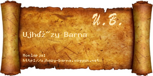 Ujházy Barna névjegykártya